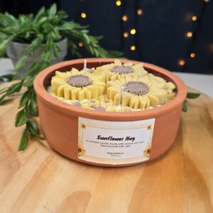 Sunflower Hug, Handmade Scented Soy Candle in Terracotta Jar