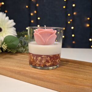 Handmade Rose Candle in glass