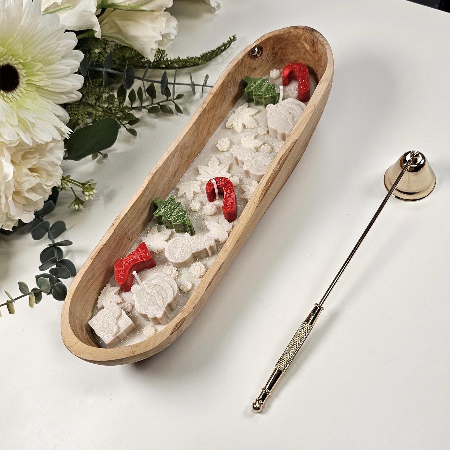 Christmas Candle, Olive Wood