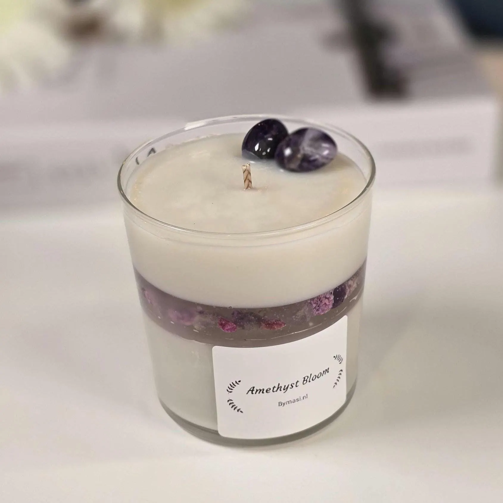 Amethyst Crystal Candle