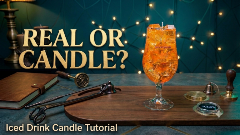 🍹 DIY Summer Drink Candle, Realistic Gel Wax Candle Tutorial 🕯️